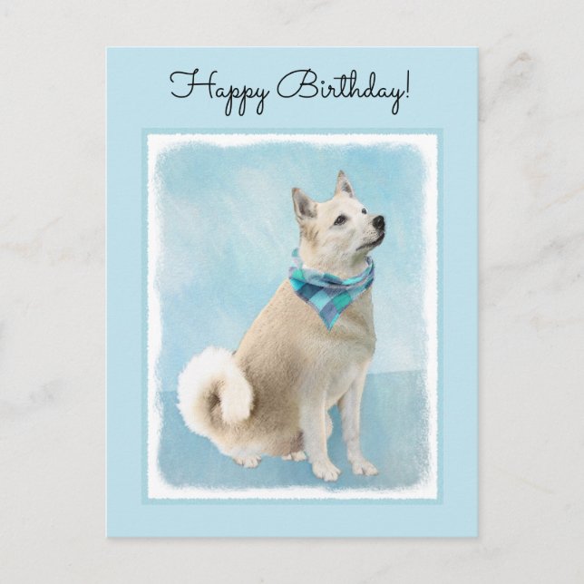 Norwegische Buhund-Malerei - Niedliche Original Hu Postkarte (Vorderseite)