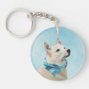 Norwegische Buhund-Malerei - Niedliche Original Hu Schlüsselanhänger