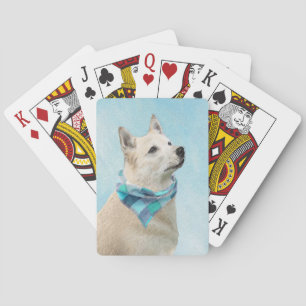 Norwegische Buhund-Malerei - Niedliche Original Hu Spielkarten