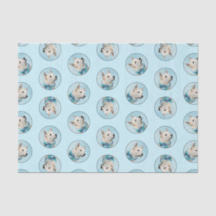 Norwegische Buhund Malerei Wheaten Original Hunde  Seidenpapier