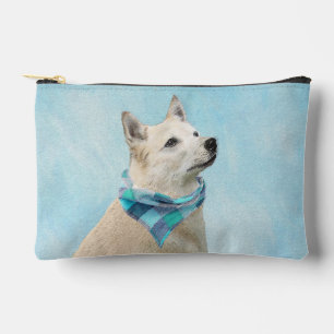 Norwegische Buhund Malerei Wheaten Original Hunde Zubehörtasche