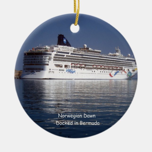 Norwegische Dämmerung Docking #2 Keramik Ornament (Vorne)
