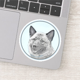 Norwegische Elkhound-Malerei - Original Hundeschic Aufkleber