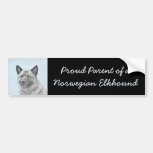 Norwegische Elkhound-Malerei - Original Hundeschic Autoaufkleber