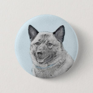 Norwegische Elkhound-Malerei - Original Hundeschic Button