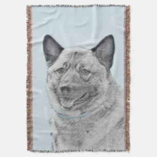 Norwegische Elkhound-Malerei - Original Hundeschic Decke
