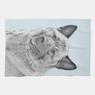 Norwegische Elkhound-Malerei - Original Hundeschic Geschirrtuch