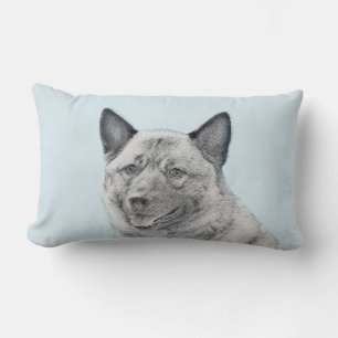 Norwegische Elkhound-Malerei - Original Hundeschic Lendenkissen