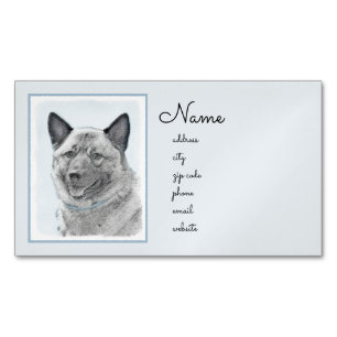 Norwegische Elkhound-Malerei - Original Hundeschic Magnetische Visitenkarte