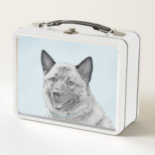 Norwegische Elkhound-Malerei - Original Hundeschic Metall Brotdose