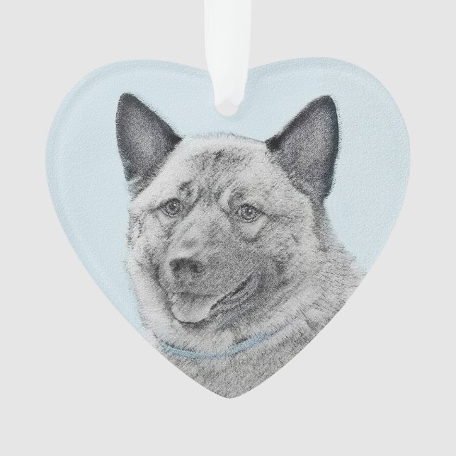 Norwegische Elkhound-Malerei - Original Hundeschic Ornament (Vorderseite)