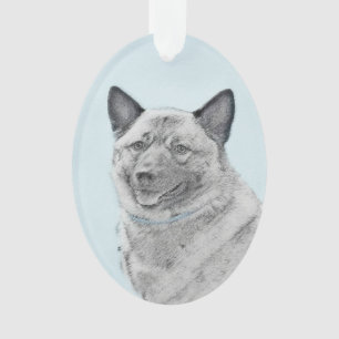 Norwegische Elkhound-Malerei - Original Hundeschic Ornament