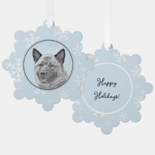 Norwegische Elkhound-Malerei - Original Hundeschic Ornament Karte