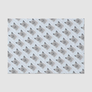 Norwegische Elkhound-Malerei - Original Hundeschic Seidenpapier