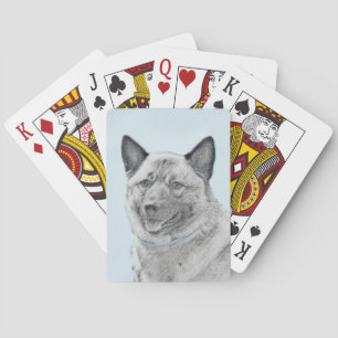 Norwegische Elkhound-Malerei - Original Hundeschic Spielkarten