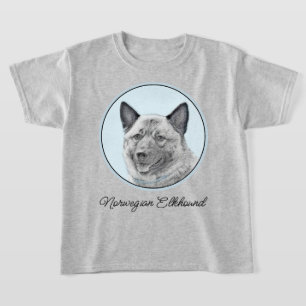 Norwegische Elkhound-Malerei - Original Hundeschic T-Shirt