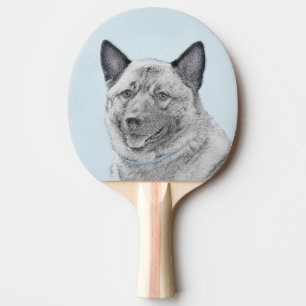 Norwegische Elkhound-Malerei - Original Hundeschic Tischtennis Schläger