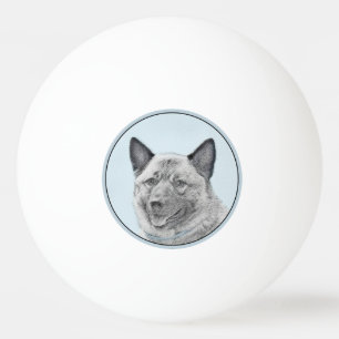 Norwegische Elkhound-Malerei - Original Hundeschic Tischtennisball