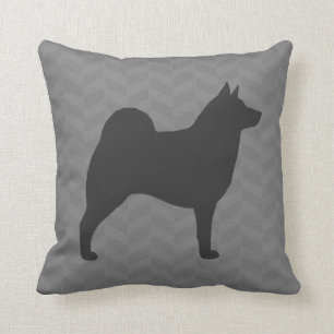 Norwegische Elkhound-Silhouette Kissen