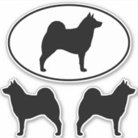 Norwegische Elkhound-Silhouetten Vinyl Sticker Set