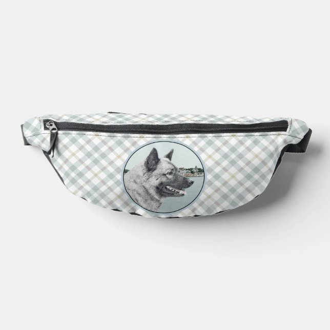 Norwegische Elkhound und Dorfmalerei Bauchtasche (Ablage )