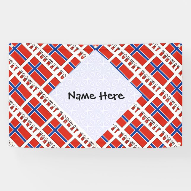Norwegische Fahne geteerte schwarze Personalisieru Banner (Horizontal)