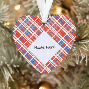 Norwegische Fahne geteerte schwarze Personalisieru Ornament