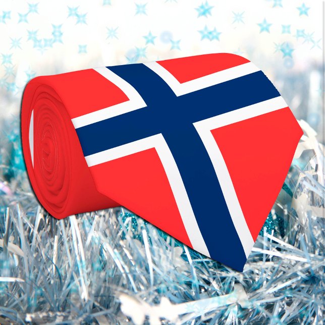 Norwegische Fahne und Norwegen, Reisen/Sport Krawatte (Von Creator hochgeladen)