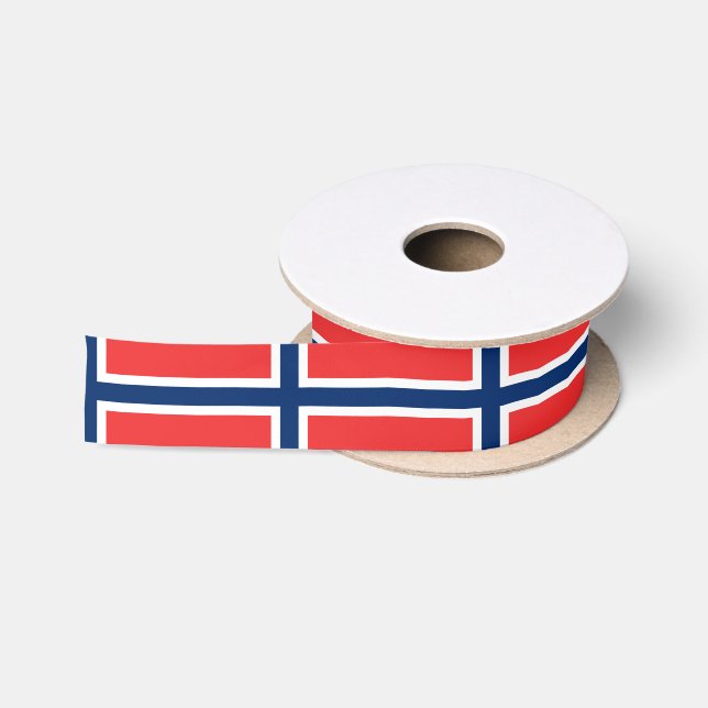 Norwegische Fahne und Norwegische Reisen, Ferien-  Satinband (Spule)