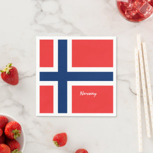 Norwegische Fahne und Norwegische Reisen, Ferien- Serviette