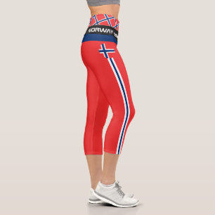 Norwegische Fahnen, Fitness, Sport Capri Leggings