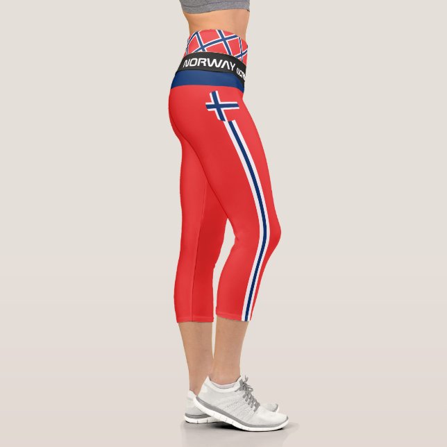 Norwegische Fahnen, Fitness, Sport Capri Leggings (Rechts)