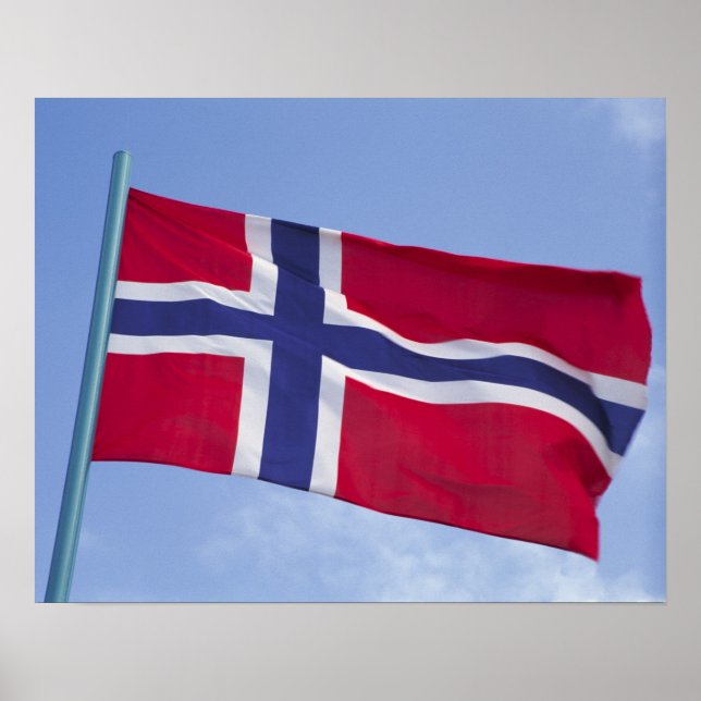 Norwegische Fahnen für Hochwasser) Poster (Vorne)