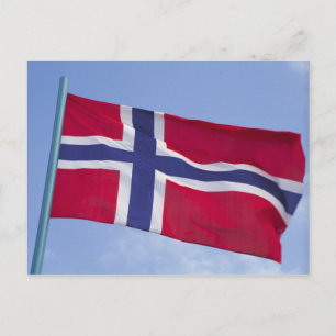 Norwegische Fahnen für Hochwasser) Postkarte