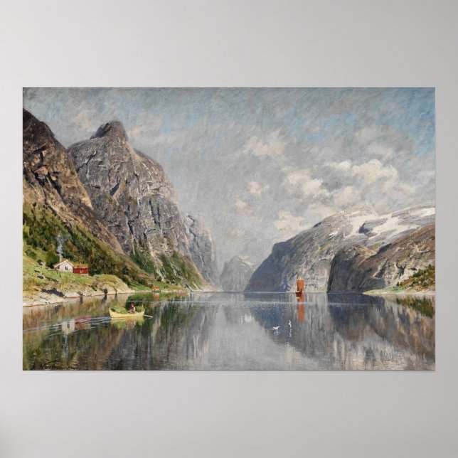 Norwegische Fjord-Landschaft Poster (Vorne)