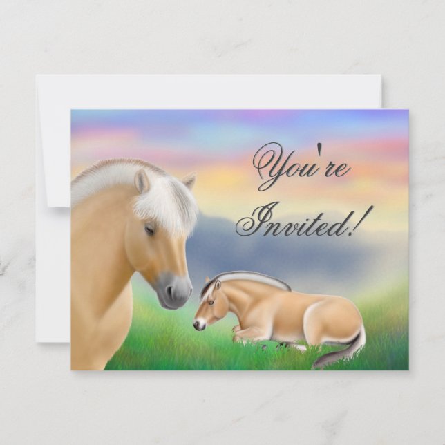 Norwegische Fjord-Pferdeeinladung Einladung (Vorderseite)