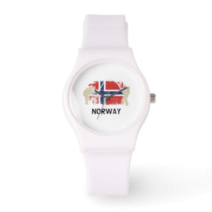 Norwegische Flagge Armbanduhr