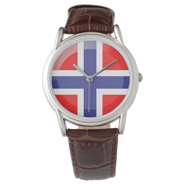 Norwegische Flagge Armbanduhr (Vorderseite)
