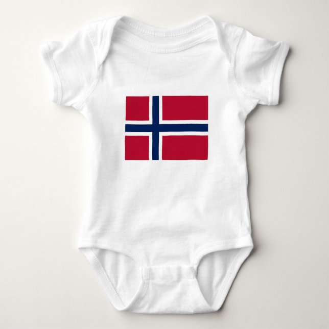 Norwegische Flagge Baby Strampler (Vorderseite)