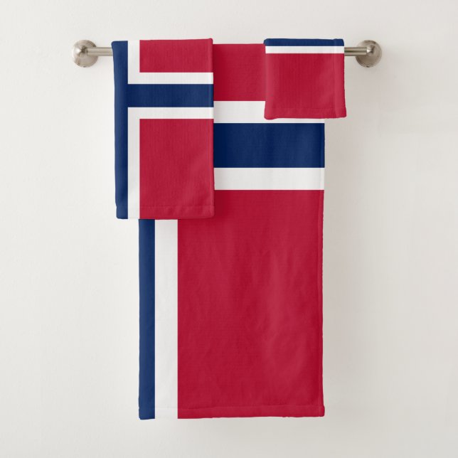 Norwegische Flagge Badhandtuch Set (Insitu)