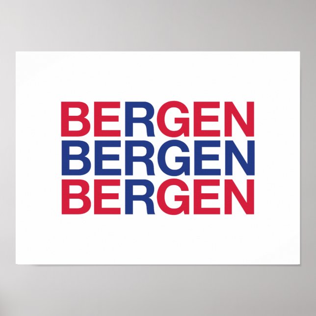 Norwegische Flagge BERGEN Poster (Vorne)