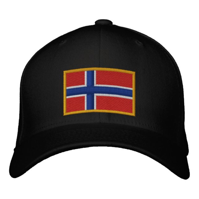Norwegische Flagge Bestickte Kappe (Vorderseite)