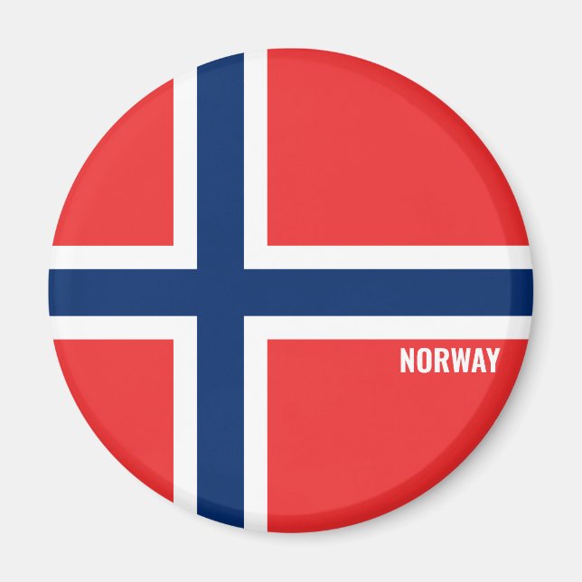 Norwegische Flagge Charming Patriotic Magnet (Vorne)