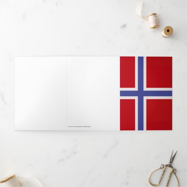 Norwegische Flagge Dreifach Gefaltete Karte (Außenbereich)