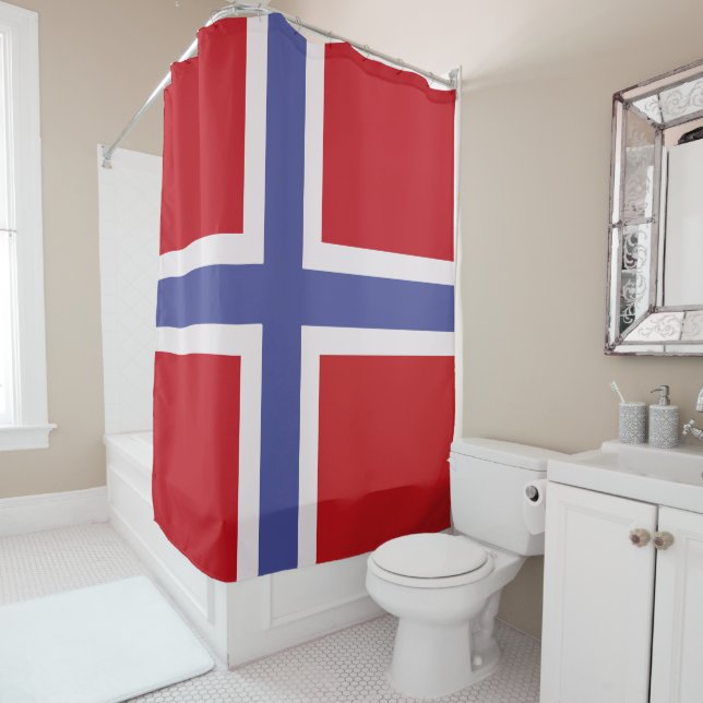 Norwegische Flagge Duschvorhang (Beispiel)