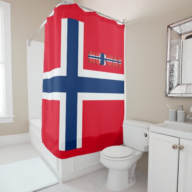 Norwegische Flagge Duschvorhang (Beispiel)