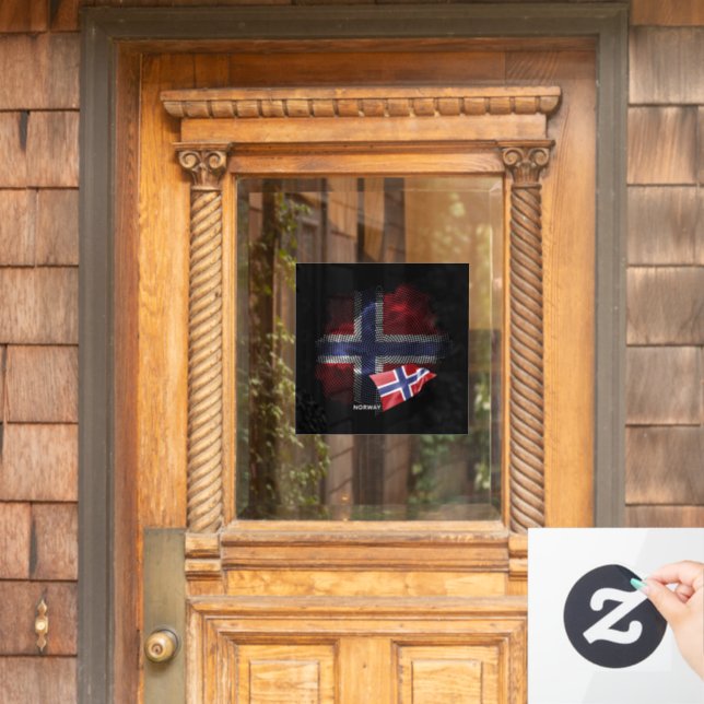 norwegische Flagge Fensteraufkleber (Haustür)