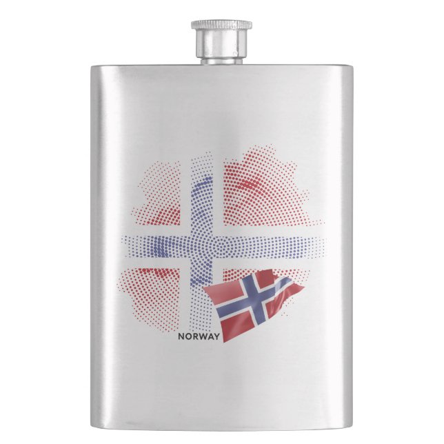 norwegische Flagge Flachmann (Vorderseite)