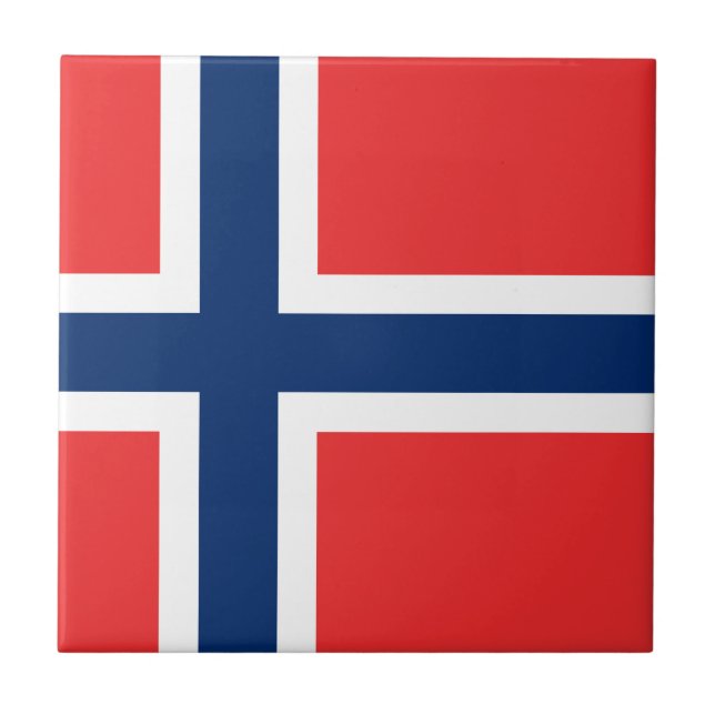 Norwegische Flagge Fliese (Vorderseite)