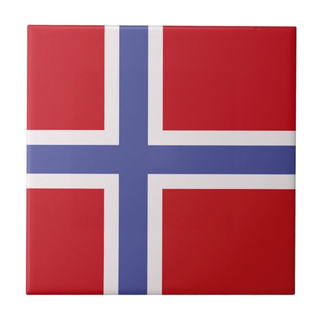 Norwegische Flagge Fliese (Vorderseite)